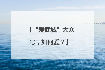 “爱武城”大众号，如何爱？