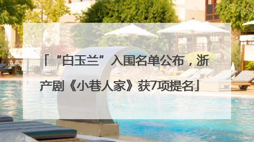 “白玉兰”入围名单公布，浙产剧《小巷人家》获7项提名