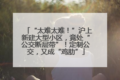 “太难太难！”沪上新建大型小区，竟处“公交断层带”！定制公交，又成“鸡肋”
