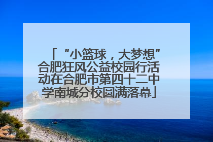 “小篮球，大梦想”合肥狂风公益校园行活动在合肥市第四十二中学南城分校圆满落幕