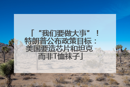 “我们要做大事”！特朗普公布政策目标：美国要造芯片和坦克 而非T恤袜子