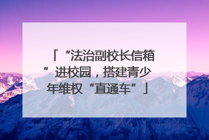 “法治副校长信箱”进校园，搭建青少年维权“直通车”