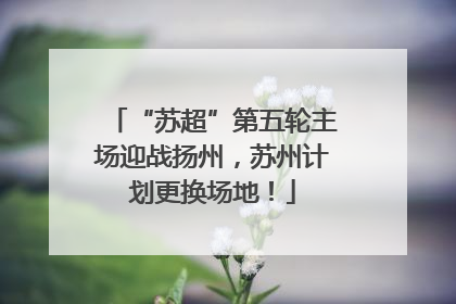 “苏超”第五轮主场迎战扬州，苏州计划更换场地！