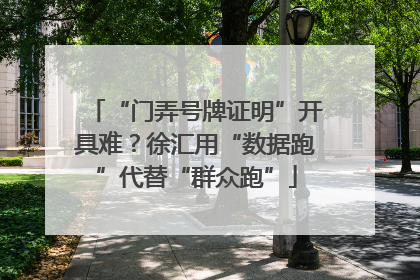 “门弄号牌证明”开具难？徐汇用“数据跑”代替“群众跑”