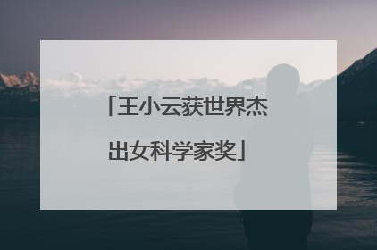 王小云获世界杰出女科学家奖