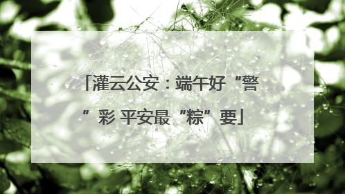 灌云公安：端午好“警”彩 平安最“粽”要