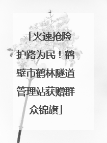 火速抢险 护路为民！鹤壁市鹤林隧道管理站获赠群众锦旗