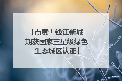 点赞！钱江新城二期获国家三星级绿色生态城区认证