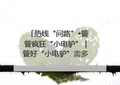 热线“问路”•管管疯狂“小电驴”｜管好“小电驴”需多部门形成合力