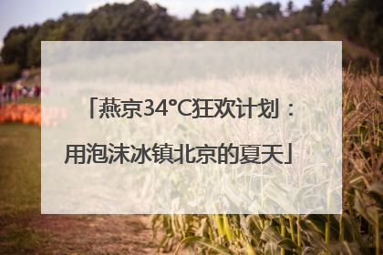 燕京34°C狂欢计划：用泡沫冰镇北京的夏天