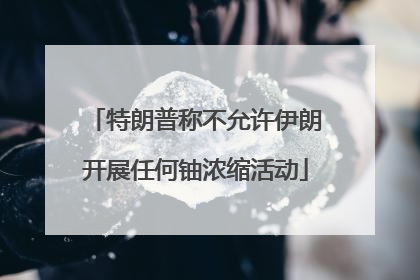 特朗普称不允许伊朗开展任何铀浓缩活动