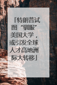 特朗普试图“驯服”美国大学，或引发全球人才高地洲际大转移