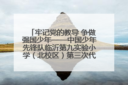 牢记党的教导 争做强国少年——中国少年先锋队临沂第九实验小学（北校区）第三次代表大会胜利召开