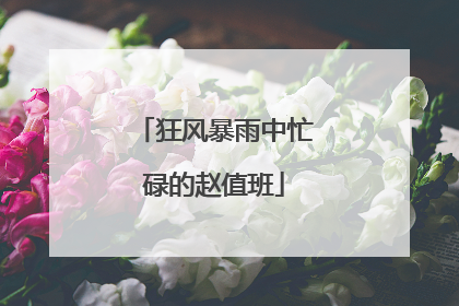 狂风暴雨中忙碌的赵值班