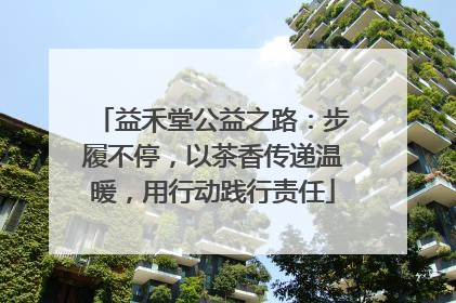 益禾堂公益之路：步履不停，以茶香传递温暖，用行动践行责任