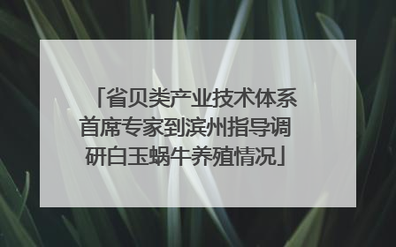 省贝类产业技术体系首席专家到滨州指导调研白玉蜗牛养殖情况