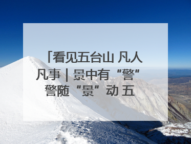 看见五台山 凡人凡事｜景中有“警” 警随“景”动 五台山景区“看得见”的平安守护