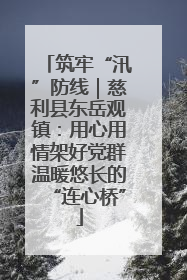 筑牢“汛”防线｜慈利县东岳观镇：用心用情架好党群温暖悠长的“连心桥”