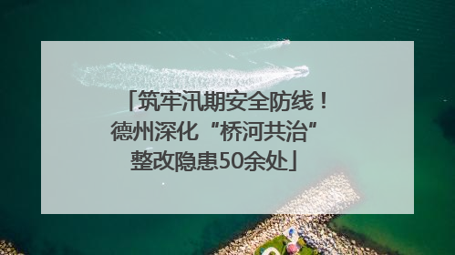 筑牢汛期安全防线！德州深化“桥河共治”整改隐患50余处
