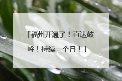 福州开通了！直达鼓岭！持续一个月！