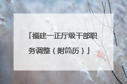福建一正厅级干部职务调整（附简历）