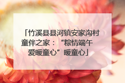 竹溪县县河镇安家沟村童伴之家：“粽情端午 爱暖童心”暖童心