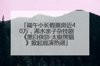 端午小长假票房近40万，浠水亲子杂技剧《黑白侠影·太极熊猫》掀起观演热潮