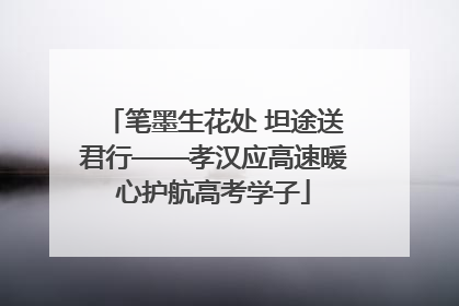 笔墨生花处 坦途送君行——孝汉应高速暖心护航高考学子