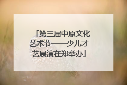 第三届中原文化艺术节——少儿才艺展演在郑举办