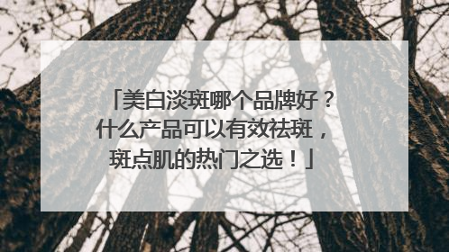 美白淡斑哪个品牌好？什么产品可以有效祛斑，斑点肌的热门之选！