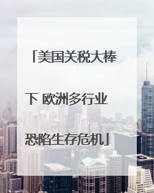 美国关税大棒下 欧洲多行业恐陷生存危机