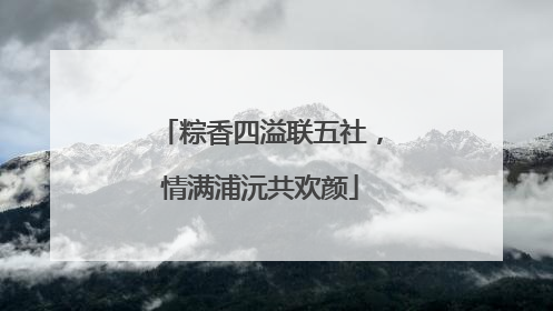 粽香四溢联五社，情满浦沅共欢颜