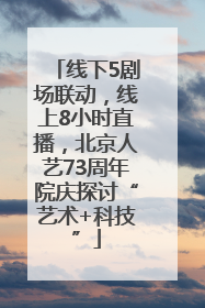 线下5剧场联动，线上8小时直播，北京人艺73周年院庆探讨“艺术+科技”