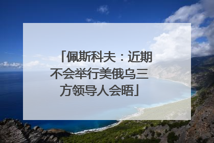 佩斯科夫：近期不会举行美俄乌三方领导人会晤