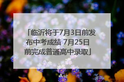 临沂将于7月3日前发布中考成绩 7月25日前完成普通高中录取