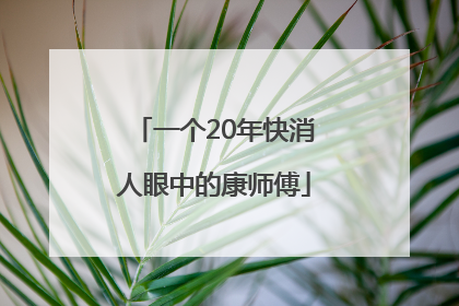 一个20年快消人眼中的康师傅