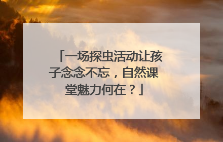 一场探虫活动让孩子念念不忘，自然课堂魅力何在？