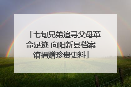 七旬兄弟追寻父母革命足迹 向阳新县档案馆捐赠珍贵史料