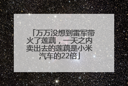 万万没想到雷军带火了莲藕，一天之内卖出去的莲藕是小米汽车的22倍