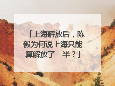 上海解放后，陈毅为何说上海只能算解放了一半？