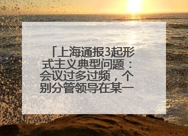 上海通报3起形式主义典型问题：会议过多过频，个别分管领导在某一天同一时段需参加3个会议