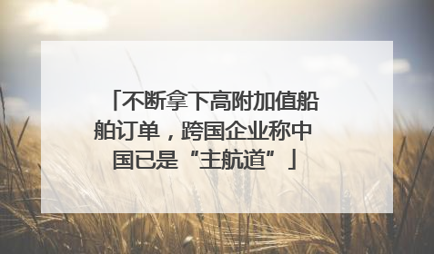 不断拿下高附加值船舶订单，跨国企业称中国已是“主航道”