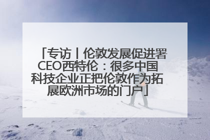 专访丨伦敦发展促进署CEO西特伦：很多中国科技企业正把伦敦作为拓展欧洲市场的门户
