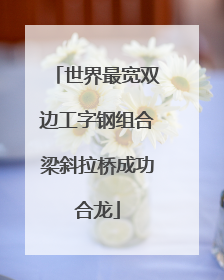 世界最宽双边工字钢组合梁斜拉桥成功合龙