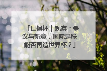世俱杯｜观察：争议与新意，国际足联能否再造世界杯？