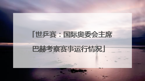 世乒赛：国际奥委会主席巴赫考察赛事运行情况