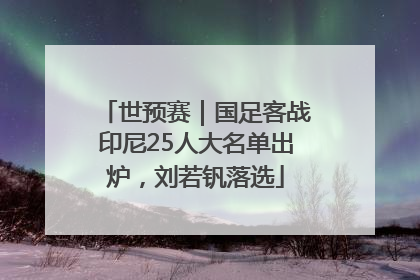 世预赛｜国足客战印尼25人大名单出炉，刘若钒落选