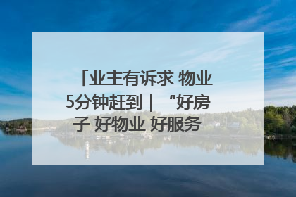 业主有诉求 物业5分钟赶到｜“好房子 好物业 好服务”系列报道④