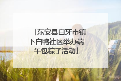 东安县白牙市镇下白鸭社区举办端午包粽子活动