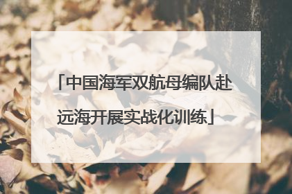 中国海军双航母编队赴远海开展实战化训练